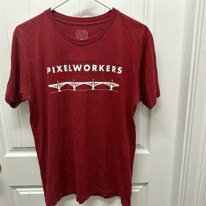 Columbia Pixelworker Local 803 T Shirt Mens Made in USA Red